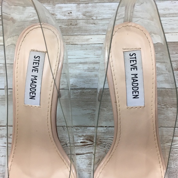 Steve Madden Vegas Clear/Nude  Pumps Size 7.5 - Picture 4 of 13